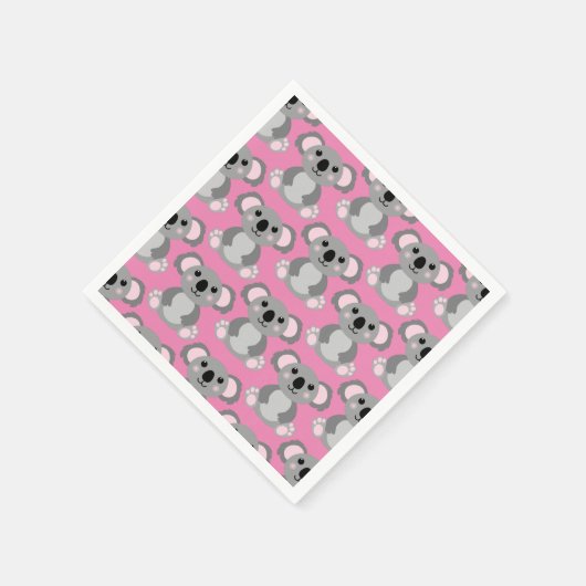 Koala Bear Niedlich Kid Birthday Party Serviette (Ecke)