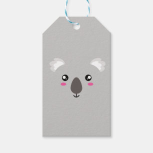 Koala Bear Niedlicher Cartoon Face Gift Tags Geschenkanhänger