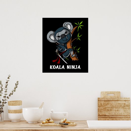 Koala Bear Ninja Samurai Martial Arts Animal Poster (Küche)