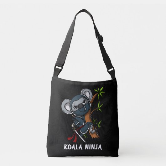 Koala Bear Ninja Samurai Martial Arts Animal Tragetaschen Mit Langen Trägern (Vorderseite)