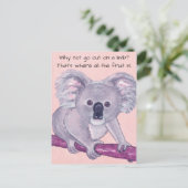 Koala Bear~Out auf einer Limone Postkarte (Stehend Vorderseite)