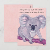Koala Bear~Out auf einer Limone Postkarte (Vorne/Hinten)
