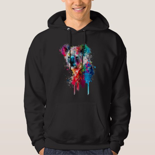 Koala Bear Paint Splatter Australian Animal  Koala Hoodie (Vorderseite)