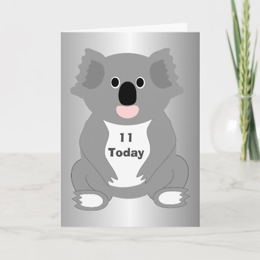 Koala Bear Personalisiert 11. Geburtstag Karte (Vorderseite)