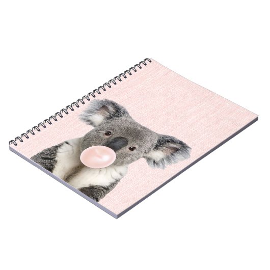 Koala Bear Pink Bubble Kaugummi Notizblock (Linke Seite)