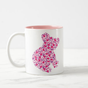 Koala-Bear-Pink-Herz Zweifarbige Tasse
