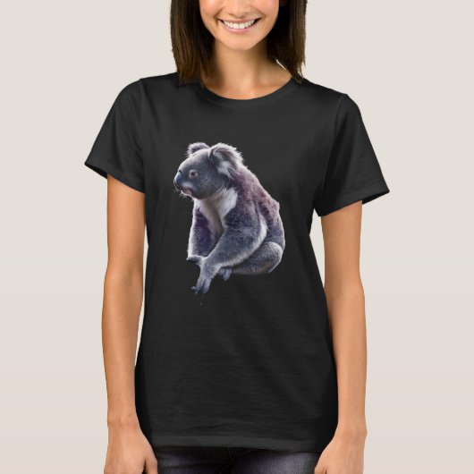 Koala Bear Portrait Artwork Wildlife Tropical Anim T-Shirt (Vorderseite)
