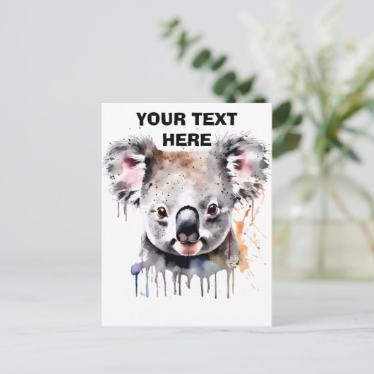 Koala Bear Portrait Postkarte (Stehend Vorderseite)
