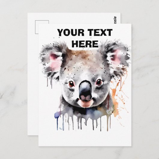 Koala Bear Portrait Postkarte (Vorne/Hinten)