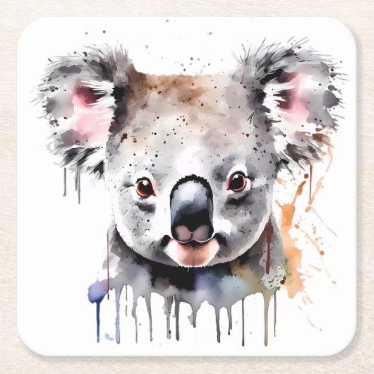 Koala Bear Portrait Rechteckiger Pappuntersetzer (Vorderseite)