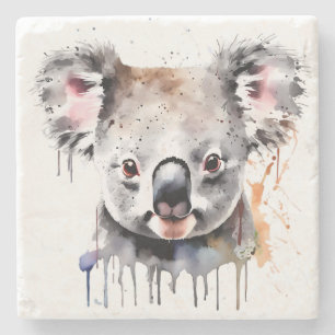 Koala Bear Portrait Steinuntersetzer