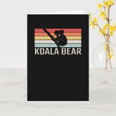 Koala Bear Retro Karte (Gelbe Blume)
