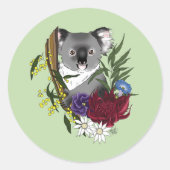 Koala Bear Runder Aufkleber (Vorderseite)