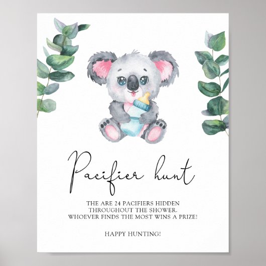 Koala Bear - Schnuller jagen Kinderduschenspiel Poster (Vorne)