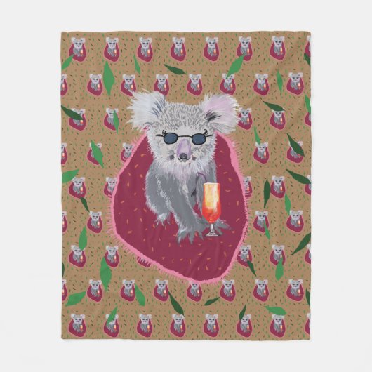 Koala Bear Summer Vibe Fleecedecke (Vorderseite)