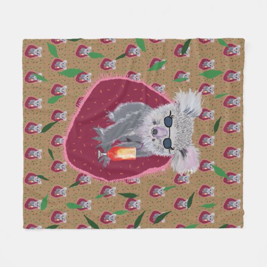 Koala Bear Summer Vibe Fleecedecke (Vorderseite (Horizontal))
