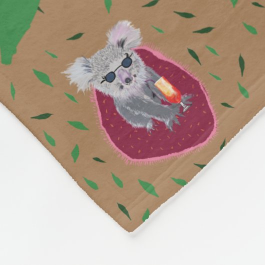 Koala Bear Summer Vibe Fleecedecke (Ecke)