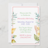 Koala Bear Themed Girl's Birthday Party Einladung (Rückseite)