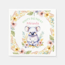 Koala Bear Themed Girl's Happy Birthday