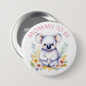 Koala Bear Themed It's a Girl Baby Shower Button (Vorne & Hinten)