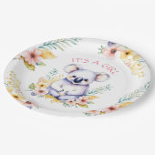 Koala Bear Themed It's a Girl Baby Shower Pappteller (Schrägansicht)