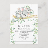 Koala Bear Twins Baby Duschkabine Windeln Raffle T Begleitkarte (Vorderseite)