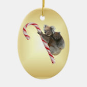 Koala Bear und Joey Cub Candy Cane Keramik Ornament (Vorne)