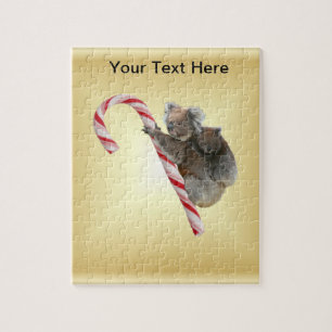 Koala Bear und Joey Cub Candy Cane Puzzle