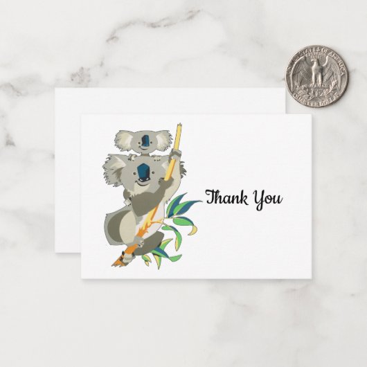 Koala Bear Vielen Dank Karte (Vorderseite/Rückseite Beispiel)