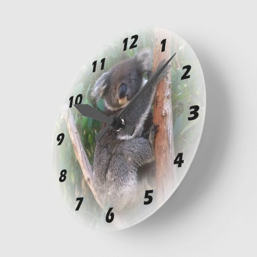 Koala Bear Wall Clock Runde Wanduhr (Winkel)