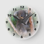 Koala Bear Wall Clock Runde Wanduhr (Vorderseite)