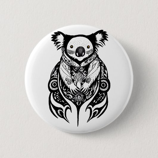 Koala Bear Wild Animal Nature Illustration Art Button (Vorderseite)