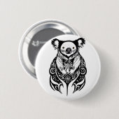Koala Bear Wild Animal Nature Illustration Art Button (Vorne & Hinten)