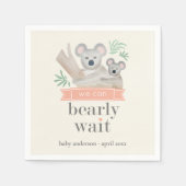 Koala Bear wir können frühzeitig abwarten Baby Dus Serviette (Vorderseite)