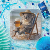 Koala Bear With a Beer on a Beach Pappteller (Party)