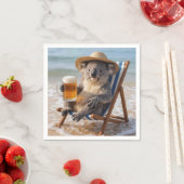Koala Bear With a Beer on a Beach Serviette (Beispiel)
