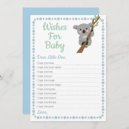Koala Bear wünscht sich Baby Dusche Spiel Blue Boy Einladung