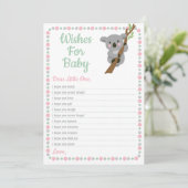 Koala Bear wünscht sich ein Baby Duschspielgerät P Einladung (Stehend Vorderseite)