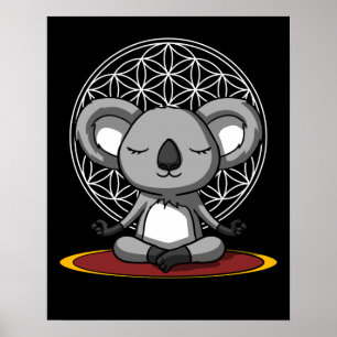 Koala Bear Zen Yoga Medizin Tier Poster