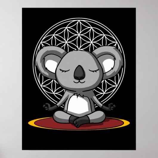 Koala Bear Zen Yoga Medizin Tier Poster (Vorne)