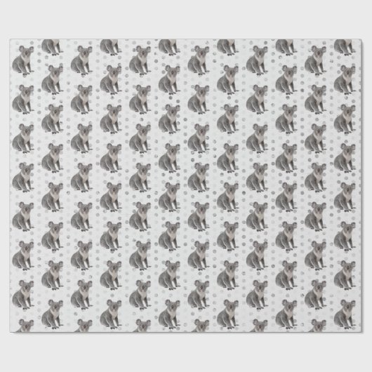 Koala Bears auf Polka Dots Geschenkpapier (Flach)