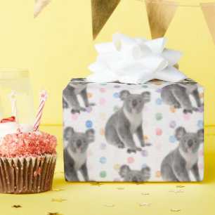 Koala Bears auf Polka Dots Geschenkpapier