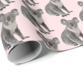 Koala Bears auf rosa Blush Geschenkpapier (Rolleneckpunkt)