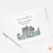 Koala Bears Baby Dusche Quadratischer Aufkleber (Umschlag)