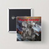 Koala Bears Gebet für Australien Button (Vorne & Hinten)