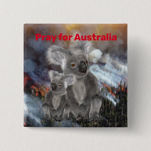 Koala Bears Gebet für Australien Button (Vorderseite)