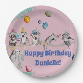 Koala Bears Geburtstagspartei Tiermädchen Rosa Pappteller
