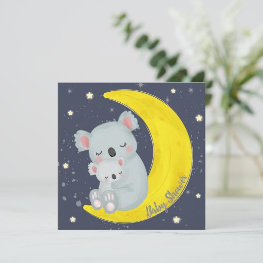 Koala Bears Kinderdusche Einladung (Stehend Vorderseite)