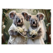 Koala Bears Liebe White Weddings, Große Geschenktüte (Rückseite)