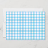 Koala Bear's Picnic Blue Gingham Birthday Einladung (Rückseite)